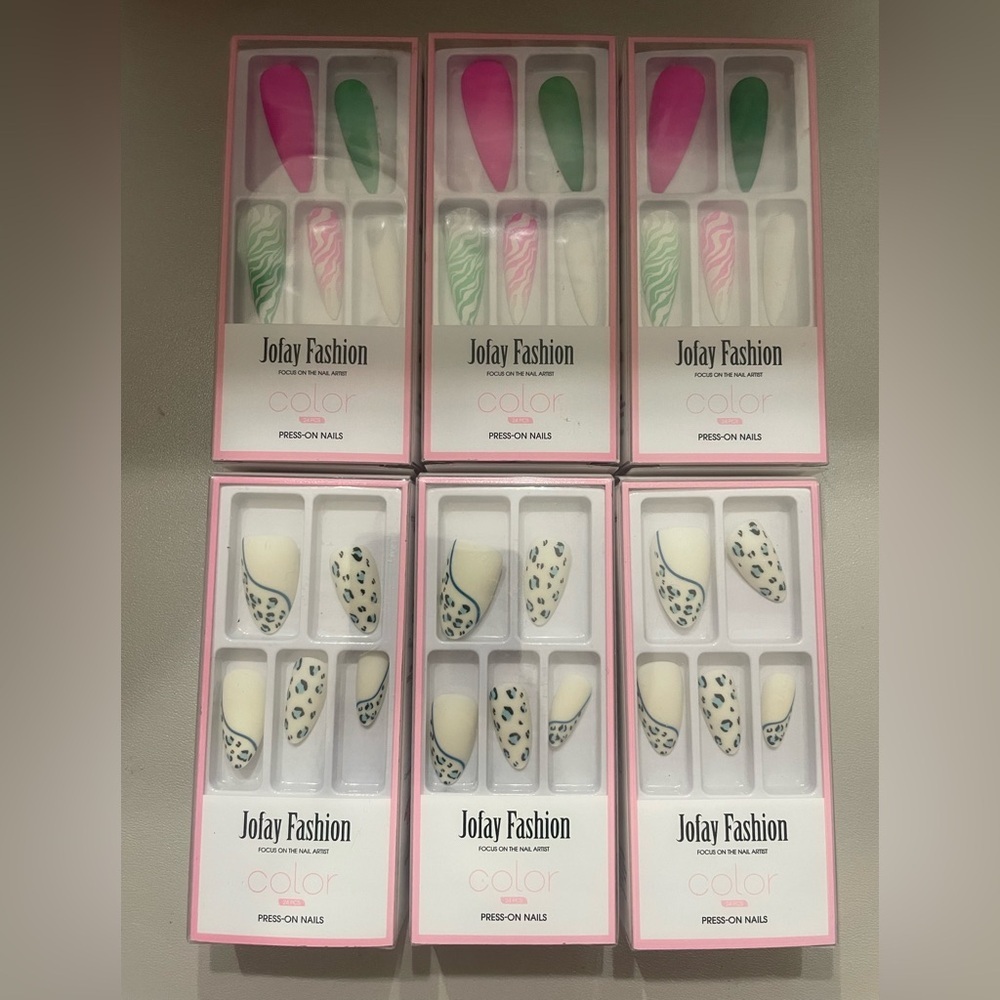 Jofay Fashion Press-On Nails Set - Lot of 6